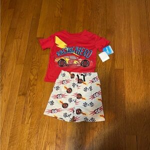 Little Boys Disney Lightning McQueen Racing Hero Shorts Set Size 5